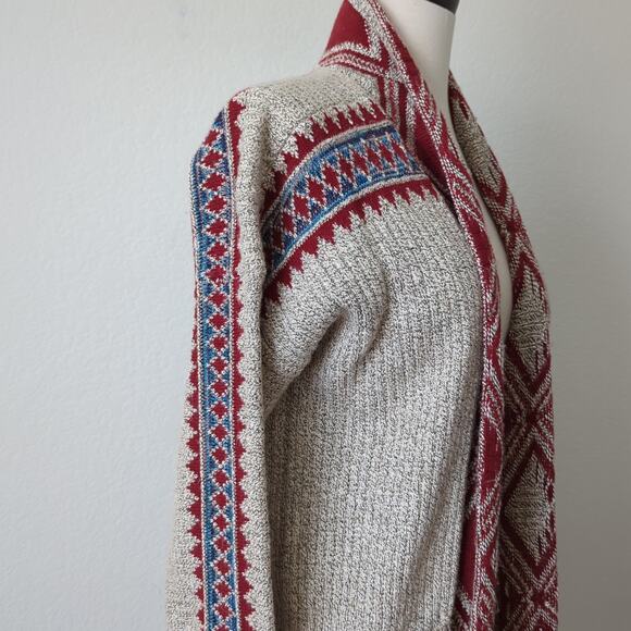 Lucky Brand Women's Open Front Cardigan Sweater Size Medium Western Southwestern - Picture 7 of 11